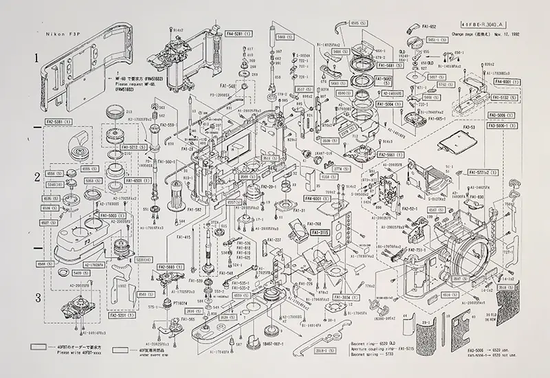 Nikon F3-P Parts Diagram - Japan Camera Hunter