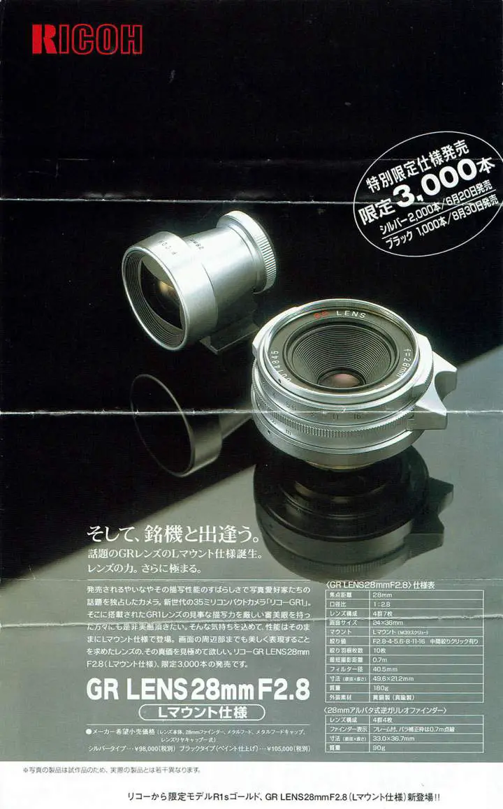 Ricoh GR Lens 28mm f2.8 ad