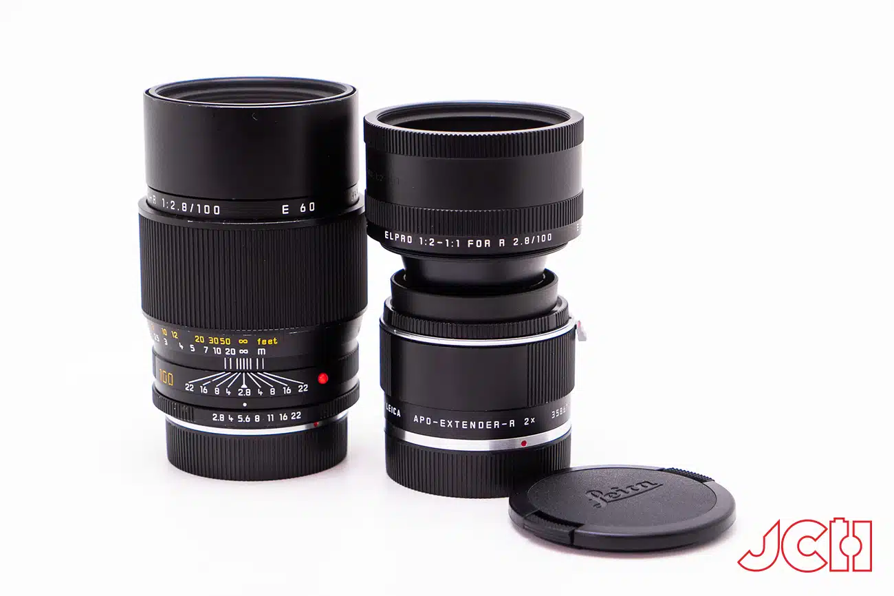 Leica R 100/2.8 apo elmarit with el-pro + apo 2x extender